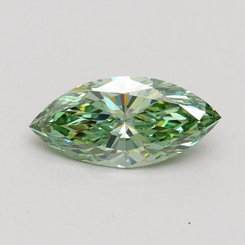 Loose Diamond - MARQUISE 0.5ct Fancy Vivid Green VS1: Loose Diamond - MARQUISE 0.5ct Fancy Vivid Green VS1 Source: This is a real non-mined Diamond that has been grown in a lab Shape: MARQUISE Carats: 0.5 Color: Fancy Vivid Green Certification: IGI Video