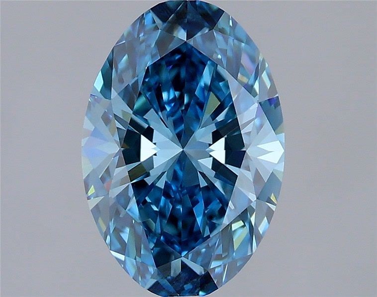 Loose Diamond - OVAL 2.09ct Fancy Vivid Blue VVS2: Loose Diamond - OVAL 2.09ct Fancy Vivid Blue VVS2 Source: This is a real non-mined Diamond that has been grown in a lab Shape: OVAL Carats: 2.09 Color: Fancy Vivid Blue Certification: IGI Video: