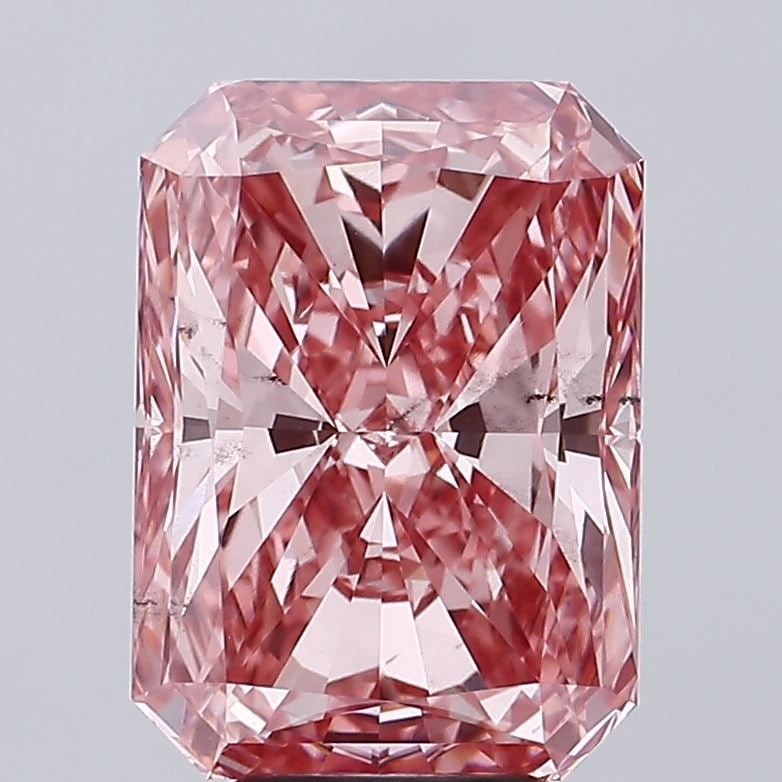 Loose Diamond - RADIANT 5.2ct Fancy Vivid Pink SI1: Loose Diamond - RADIANT 5.2ct Fancy Vivid Pink SI1 Source: This is a real non-mined Diamond that has been grown in a lab Shape: RADIANT Carats: 5.2 Color: Fancy Vivid Pink Certification: IGI Video: