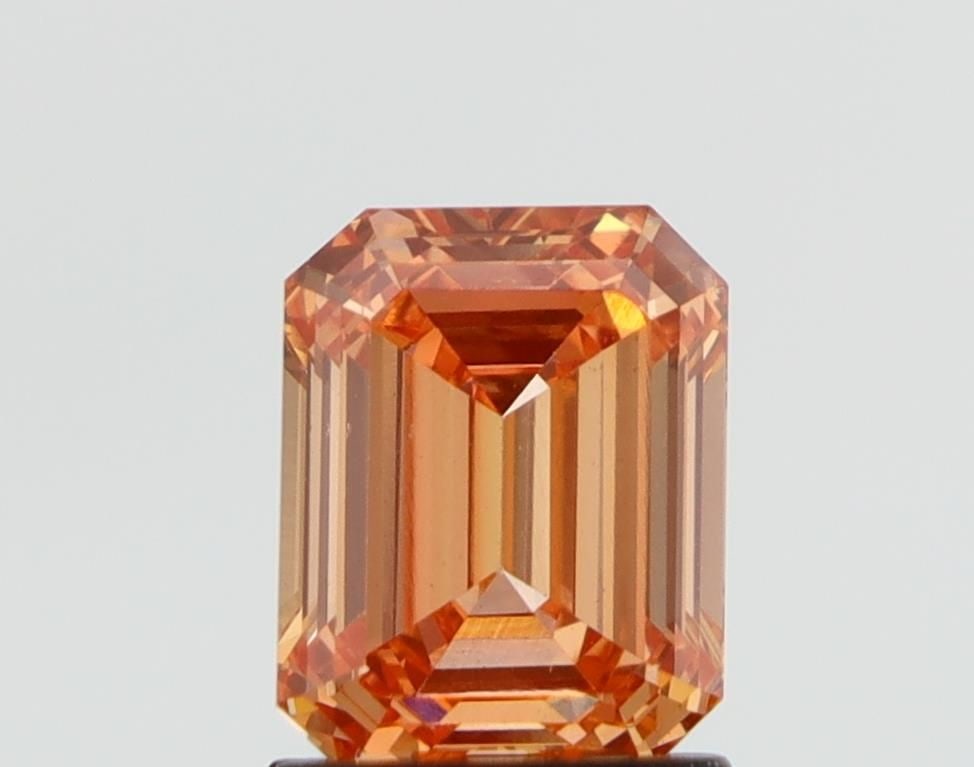 Loose Diamond - EMERALD 1.51ct Fancy Orange VVS2: Loose Diamond - EMERALD 1.51ct Fancy Orange VVS2 Source: This is a real non-mined Diamond that has been grown in a lab Shape: EMERALD Carats: 1.51 Color: Fancy Orange Certification: NONE Video: