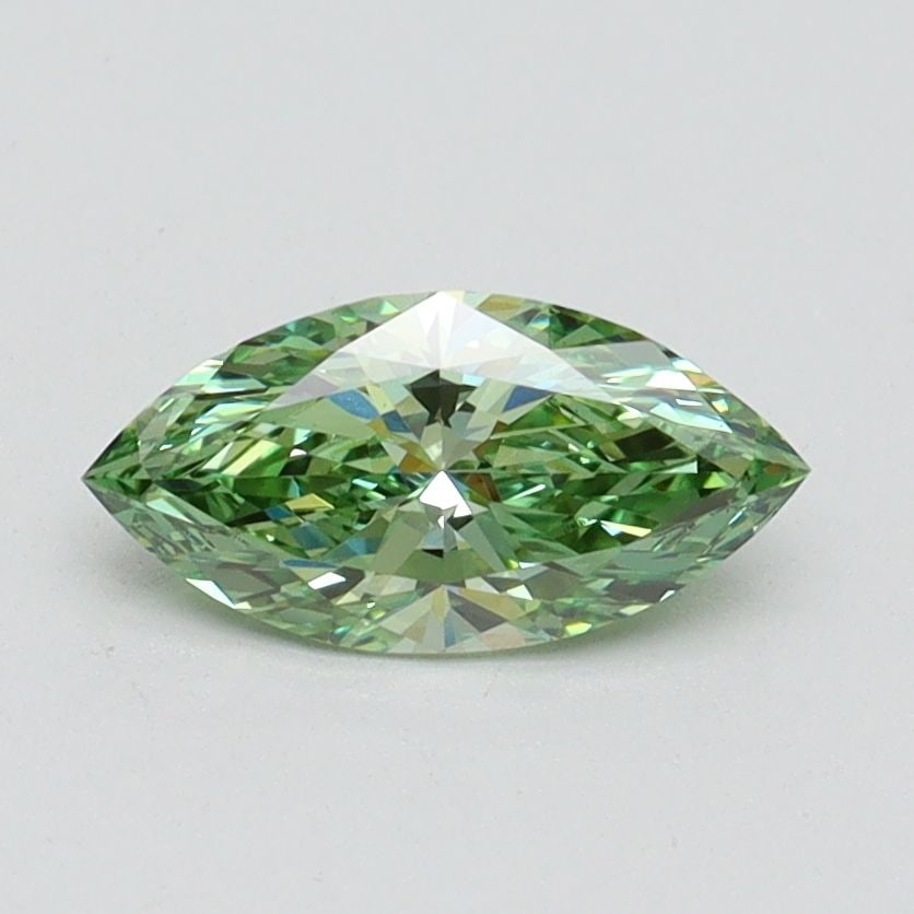 Loose Diamond - MARQUISE 0.65ct Fancy Vivid Green VS2: Loose Diamond - MARQUISE 0.65ct Fancy Vivid Green VS2 Source: This is a real non-mined Diamond that has been grown in a lab Shape: MARQUISE Carats: 0.65 Color: Fancy Vivid Green Certification: IGI Vid
