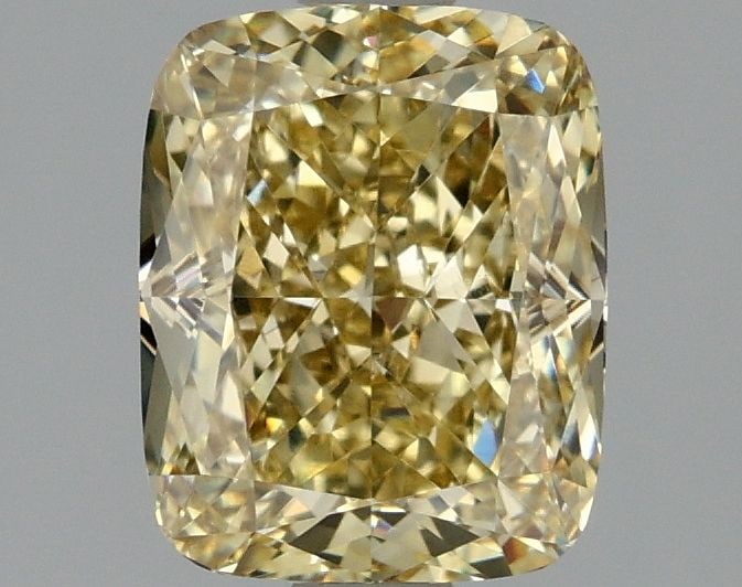 Loose Diamond - CUSHION MODIFIED 2.02ct Fancy Intense Yellow VVS2: Loose Diamond - CUSHION MODIFIED 2.02ct Fancy Intense Yellow VVS2 Source: This is a real non-mined Diamond that has been grown in a lab Shape: CUSHION MODIFIED Carats: 2.02 Color: Fancy Intense