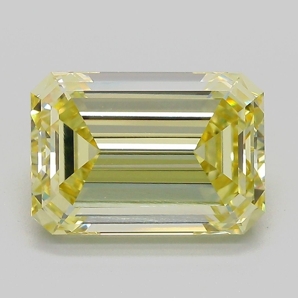 Loose Diamond - EMERALD 5.02ct Fancy Light Yellow VVS2: Loose Diamond - EMERALD 5.02ct Fancy Light Yellow VVS2 Source: This is a real non-mined Diamond that has been grown in a lab Shape: EMERALD Carats: 5.02 Color: Fancy Light Yellow Certification: IGI Vi