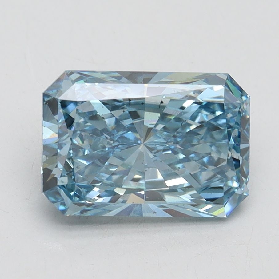 Loose Diamond - RADIANT 2.16ct Fancy Vivid Blue SI1: Loose Diamond - RADIANT 2.16ct Fancy Vivid Blue SI1 Source: This is a real non-mined Diamond that has been grown in a lab Shape: RADIANT Carats: 2.16 Color: Fancy Vivid Blue Certification: IGI Video: