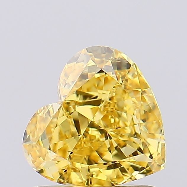 Loose Diamond - HEART 1.17ct Fancy Vivid Yellow VS2: Loose Diamond - HEART 1.17ct Fancy Vivid Yellow VS2 Source: This is a real non-mined Diamond that has been grown in a lab Shape: HEART Carats: 1.17 Color: Fancy Vivid Yellow Certification: IGI Video: