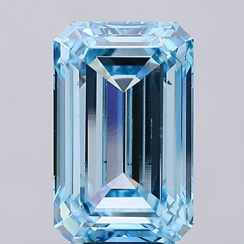Loose Diamond - EMERALD 9.5ct Fancy Vivid Blue VS1: Loose Diamond - EMERALD 9.5ct Fancy Vivid Blue VS1 Source: This is a real non-mined Diamond that has been grown in a lab Shape: EMERALD Carats: 9.5 Color: Fancy Vivid Blue Certification: NONE Video: