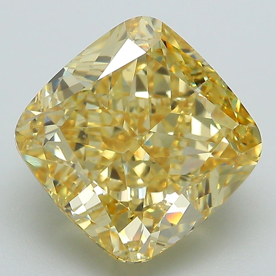 Loose Diamond - CUSHION BRILLIANT 7.03ct Fancy Vivid Yellow VS1 (1 of 1)
