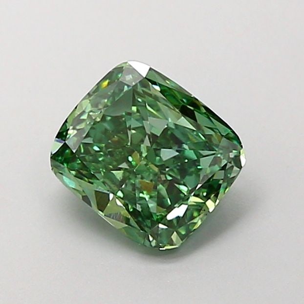 Loose Diamond - CUSHION MODIFIED 1.37ct Fancy Vivid Green VS1: Loose Diamond - CUSHION MODIFIED 1.37ct Fancy Vivid Green VS1 Source: This is a real non-mined Diamond that has been grown in a lab Shape: CUSHION MODIFIED Carats: 1.37 Color: Fancy Vivid Green Certif