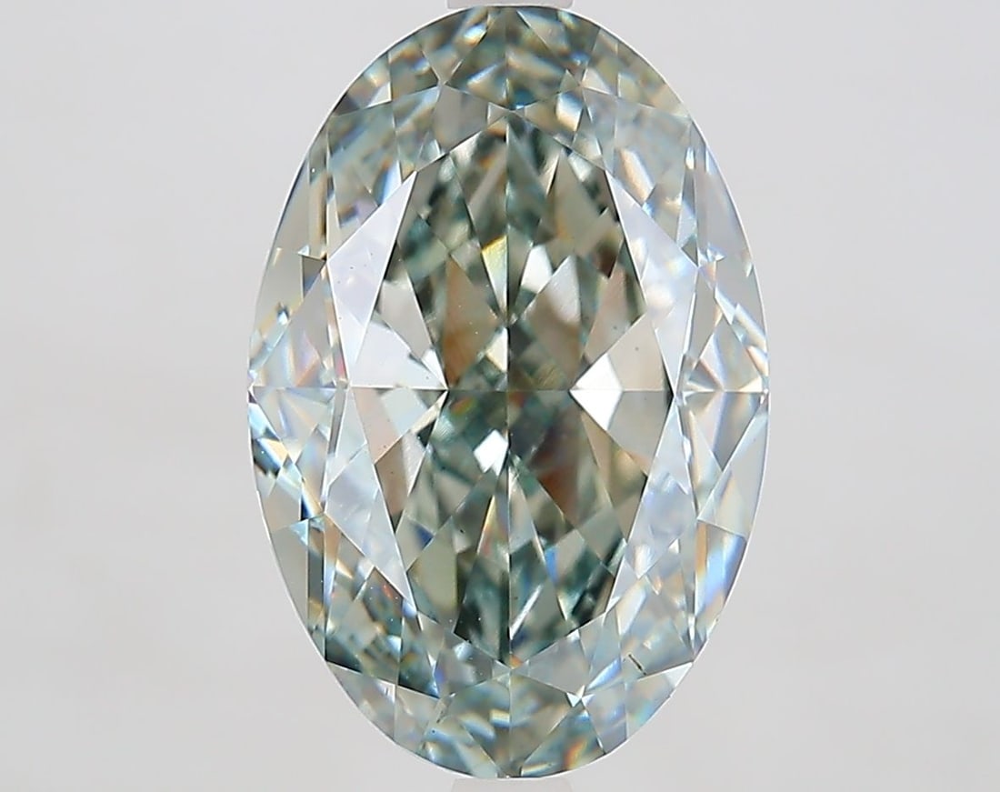 Loose Diamond - OVAL 5.83ct Fancy Gray Green VS1: Loose Diamond - OVAL 5.83ct Fancy Gray Green VS1 Source: This is a real non-mined Diamond that has been grown in a lab Shape: OVAL Carats: 5.83 Color: Fancy Gray Green Certification: IGI Video: