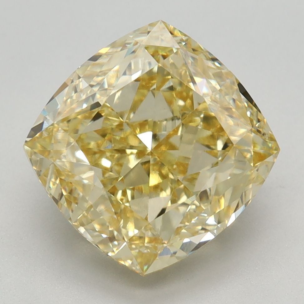Loose Diamond - CUSHION MODIFIED 3.88ct Fancy Vivid Yellow VS1: Loose Diamond - CUSHION MODIFIED 3.88ct Fancy Vivid Yellow VS1 Source: This is a real non-mined Diamond that has been grown in a lab Shape: CUSHION MODIFIED Carats: 3.88 Color: Fancy Vivid Yellow Cert