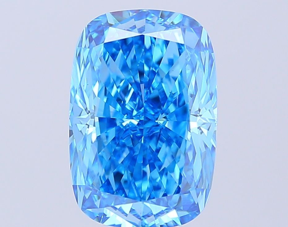 Loose Diamond - CUSHION MODIFIED 5.06ct Fancy Vivid Blue VS1: Loose Diamond - CUSHION MODIFIED 5.06ct Fancy Vivid Blue VS1 Source: This is a real non-mined Diamond that has been grown in a lab Shape: CUSHION MODIFIED Carats: 5.06 Color: Fancy Vivid Blue Certific