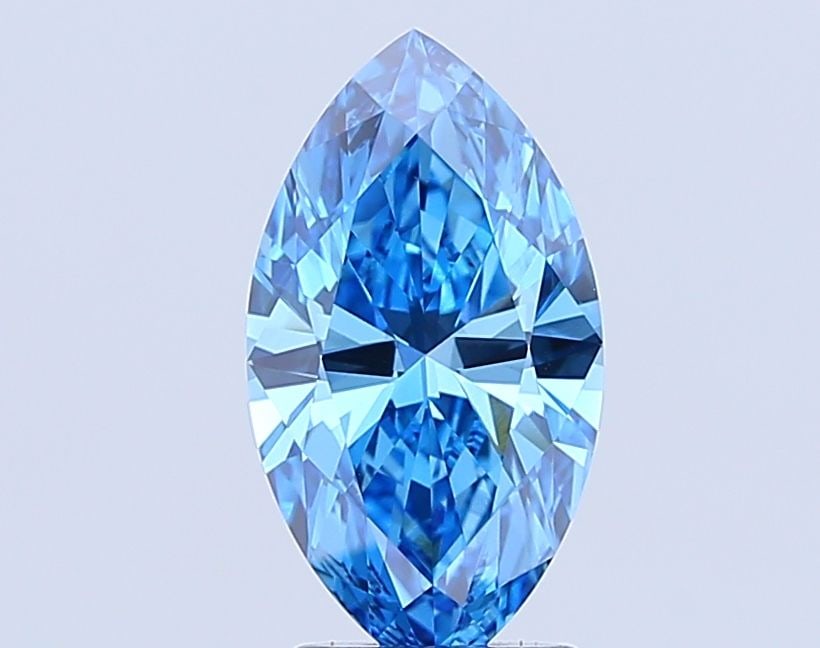 Loose Diamond - MARQUISE 2.15ct Fancy Vivid Blue VVS2: Loose Diamond - MARQUISE 2.15ct Fancy Vivid Blue VVS2 Source: This is a real non-mined Diamond that has been grown in a lab Shape: MARQUISE Carats: 2.15 Color: Fancy Vivid Blue Certification: IGI Vide