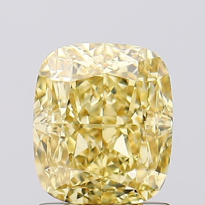 Loose Diamond - CUSHION MODIFIED 1.56ct Fancy Vivid Yellow VS1: Loose Diamond - CUSHION MODIFIED 1.56ct Fancy Vivid Yellow VS1 Source: This is a real non-mined Diamond that has been grown in a lab Shape: CUSHION MODIFIED Carats: 1.56 Color: Fancy Vivid Yellow Cert