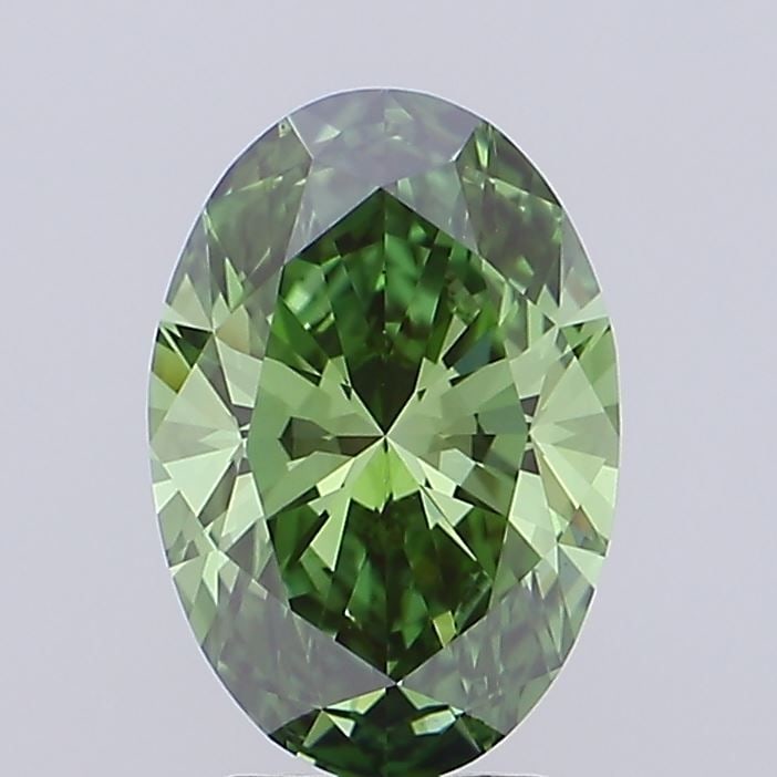 Loose Diamond - OVAL 2.08ct Fancy Vivid Green VS1: Loose Diamond - OVAL 2.08ct Fancy Vivid Green VS1 Source: This is a real non-mined Diamond that has been grown in a lab Shape: OVAL Carats: 2.08 Color: Fancy Vivid Green Certification: IGI Video: