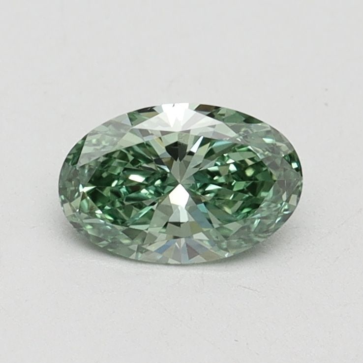 Loose Diamond - OVAL 0.5ct Fancy Vivid Green VS1: Loose Diamond - OVAL 0.5ct Fancy Vivid Green VS1 Source: This is a real non-mined Diamond that has been grown in a lab Shape: OVAL Carats: 0.5 Color: Fancy Vivid Green Certification: IGI Video: