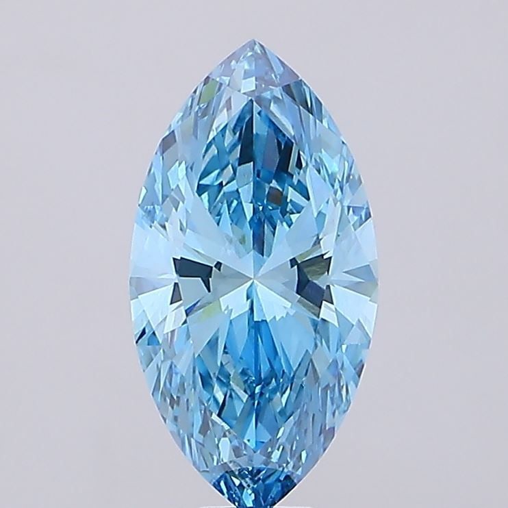 Loose Diamond - MARQUISE 9.57ct Fancy Vivid Blue VS1: Loose Diamond - MARQUISE 9.57ct Fancy Vivid Blue VS1 Source: This is a real non-mined Diamond that has been grown in a lab Shape: MARQUISE Carats: 9.57 Color: Fancy Vivid Blue Certification: IGI Video