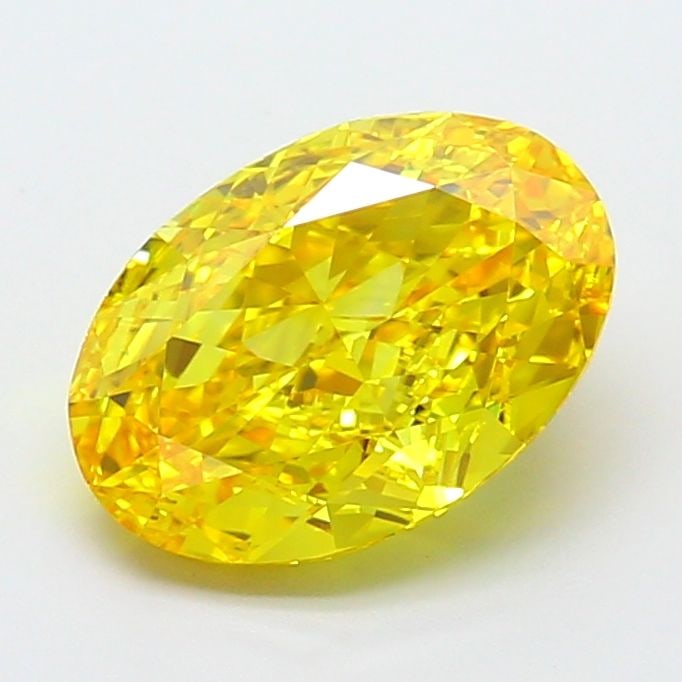 Loose Diamond - OVAL 2.8ct Fancy Vivid Yellow VVS2: Loose Diamond - OVAL 2.8ct Fancy Vivid Yellow VVS2 Source: This is a real non-mined Diamond that has been grown in a lab Shape: OVAL Carats: 2.8 Color: Fancy Vivid Yellow Certification: IGI Video:
