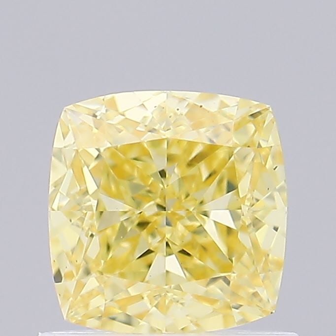 Loose Diamond - CUSHION BRILLIANT 0.82ct Fancy Yellow VS1: Loose Diamond - CUSHION BRILLIANT 0.82ct Fancy Yellow VS1 Source: This is a real non-mined Diamond that has been grown in a lab Shape: CUSHION BRILLIANT Carats: 0.82 Color: Fancy Yellow Certification: