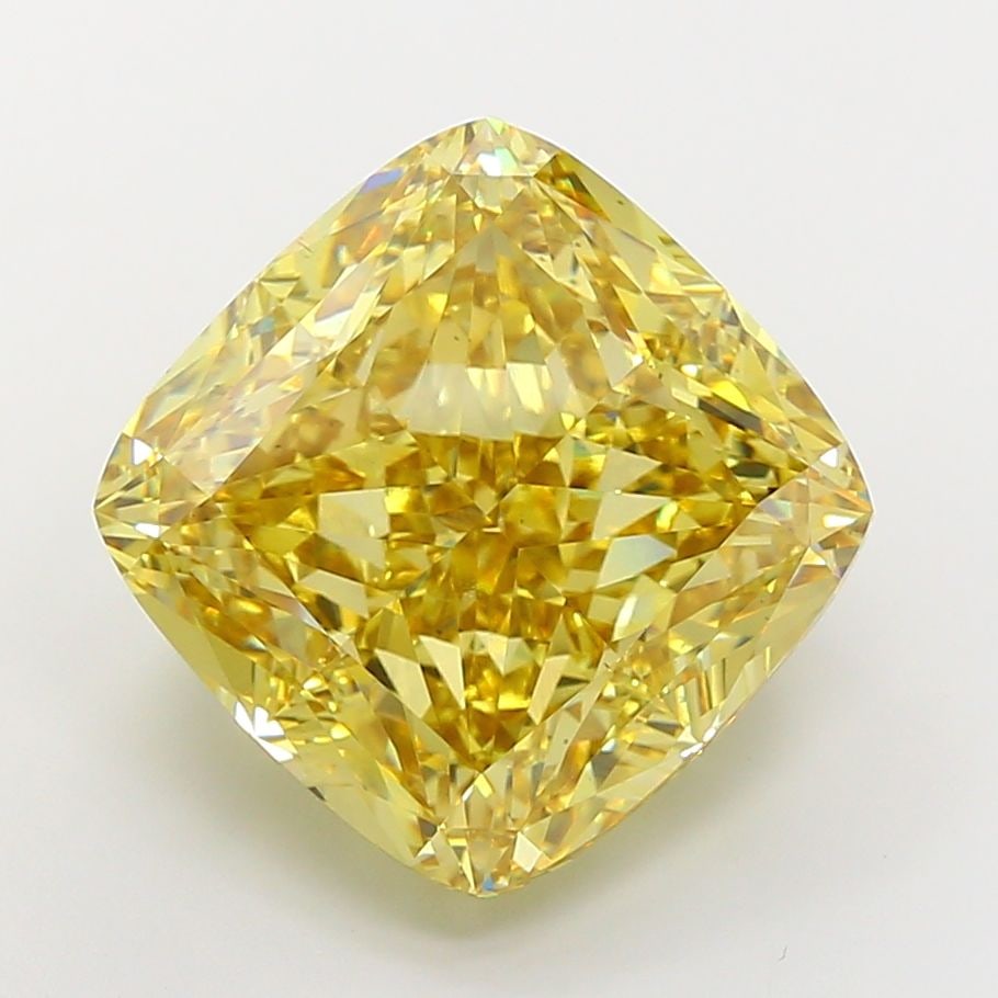 Loose Diamond - CUSHION MODIFIED 26.04ct Fancy Vivid Yellow VS2: Loose Diamond - CUSHION MODIFIED 26.04ct Fancy Vivid Yellow VS2 Source: This is a real non-mined Diamond that has been grown in a lab Shape: CUSHION MODIFIED Carats: 26.04 Color: Fancy Vivid Yellow Ce