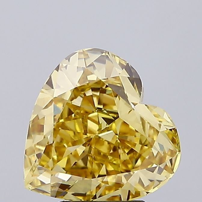 Loose Diamond - HEART 3.58ct Fancy Vivid Yellow VVS2: Loose Diamond - HEART 3.58ct Fancy Vivid Yellow VVS2 Source: This is a real non-mined Diamond that has been grown in a lab Shape: HEART Carats: 3.58 Color: Fancy Vivid Yellow Certification: IGI Video: