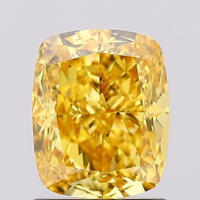 Loose Diamond - CUSHION MODIFIED 1.54ct Fancy Vivid Yellow VS1: Loose Diamond - CUSHION MODIFIED 1.54ct Fancy Vivid Yellow VS1 Source: This is a real non-mined Diamond that has been grown in a lab Shape: CUSHION MODIFIED Carats: 1.54 Color: Fancy Vivid Yellow Cert