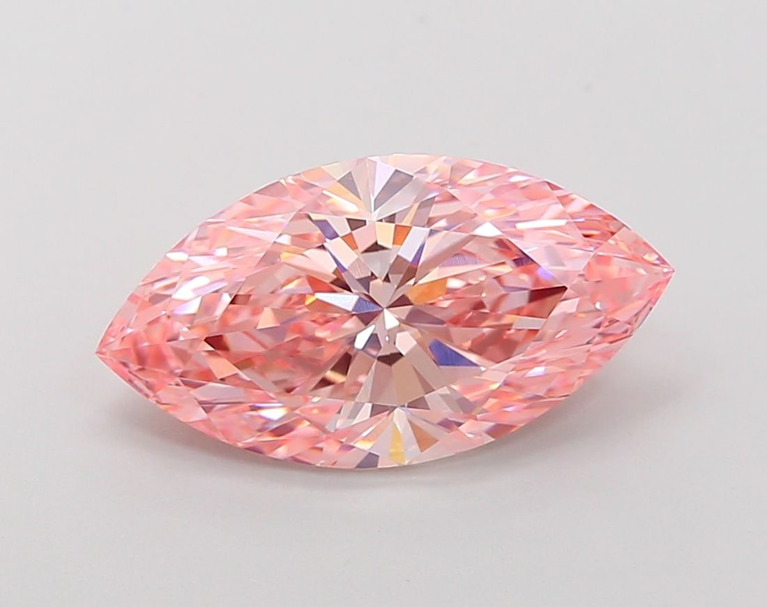 Loose Diamond - MARQUISE 4.06ct Fancy Vivid Pink VVS2: Loose Diamond - MARQUISE 4.06ct Fancy Vivid Pink VVS2 Source: This is a real non-mined Diamond that has been grown in a lab Shape: MARQUISE Carats: 4.06 Color: Fancy Vivid Pink Certification: IGI