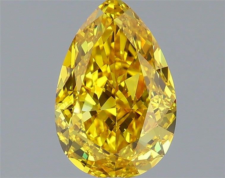 Loose Diamond - PEAR 1.44ct Fancy Vivid Yellow VS1: Loose Diamond - PEAR 1.44ct Fancy Vivid Yellow VS1 Source: This is a real non-mined Diamond that has been grown in a lab Shape: PEAR Carats: 1.44 Color: Fancy Vivid Yellow Certification: IGI Video: