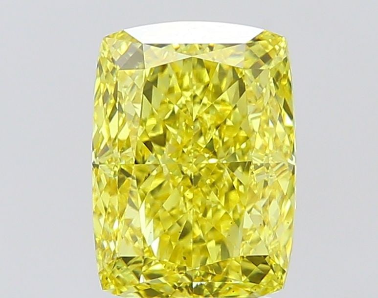 Loose Diamond - CUSHION MODIFIED 4.03ct Fancy Vivid Yellow VS1: Loose Diamond - CUSHION MODIFIED 4.03ct Fancy Vivid Yellow VS1 Source: This is a real non-mined Diamond that has been grown in a lab Shape: CUSHION MODIFIED Carats: 4.03 Color: Fancy Vivid Yellow Cert