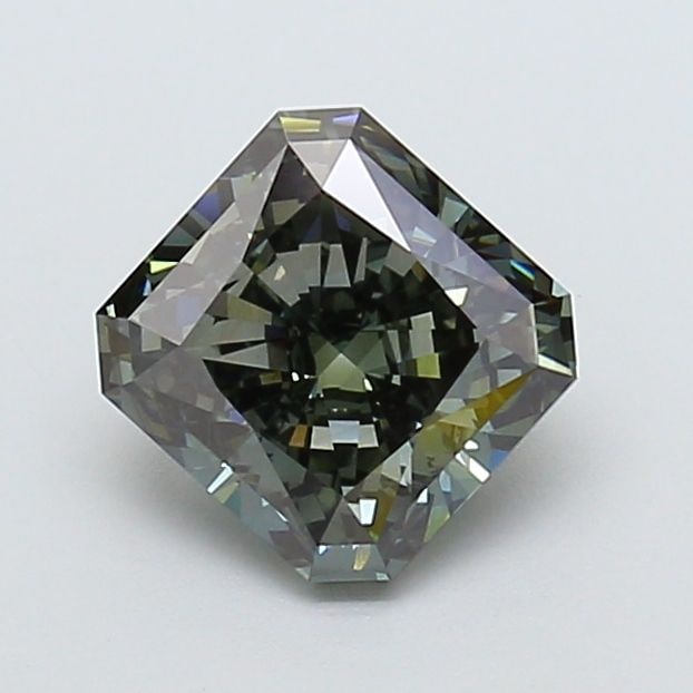 Loose Diamond - SQUARE RADIANT 2.52ct Fancy Deep Gray Green VS1 (1 of 1)