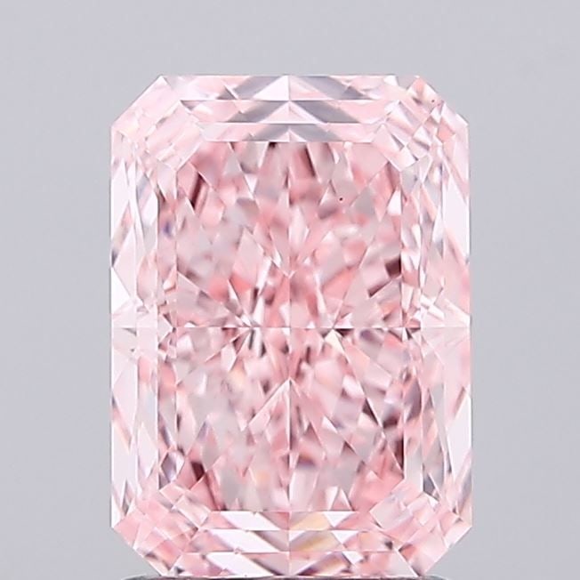 Loose Diamond - RADIANT 2.1ct Fancy Vivid Pink VS1: Loose Diamond - RADIANT 2.1ct Fancy Vivid Pink VS1 Source: This is a real non-mined Diamond that has been grown in a lab Shape: RADIANT Carats: 2.1 Color: Fancy Vivid Pink Certification: IGI Video: