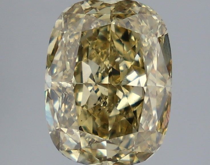 Loose Diamond - CUSHION BRILLIANT 3.48ct Fancy Gray Yellow VS2: Loose Diamond - CUSHION BRILLIANT 3.48ct Fancy Gray Yellow VS2 Source: This is a real non-mined Diamond that has been grown in a lab Shape: CUSHION BRILLIANT Carats: 3.48 Color: Fancy Gray Yellow Cert