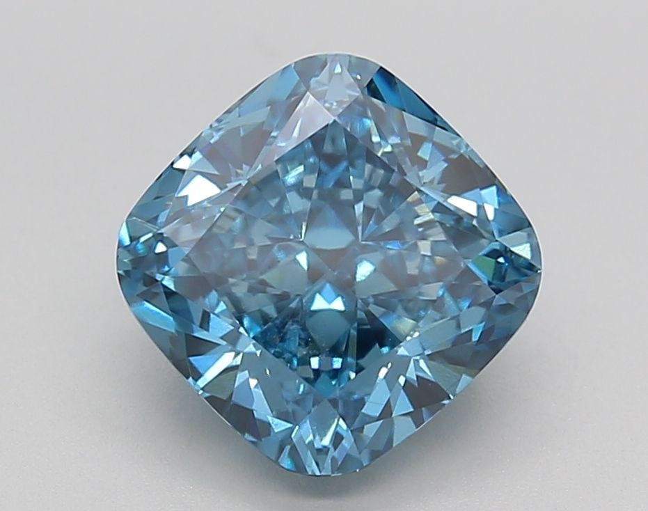 Loose Diamond - CUSHION BRILLIANT 3.03ct Fancy Blue VS1: Loose Diamond - CUSHION BRILLIANT 3.03ct Fancy Blue VS1 Source: This is a real non-mined Diamond that has been grown in a lab Shape: CUSHION BRILLIANT Carats: 3.03 Color: Fancy Blue Certification: IGI
