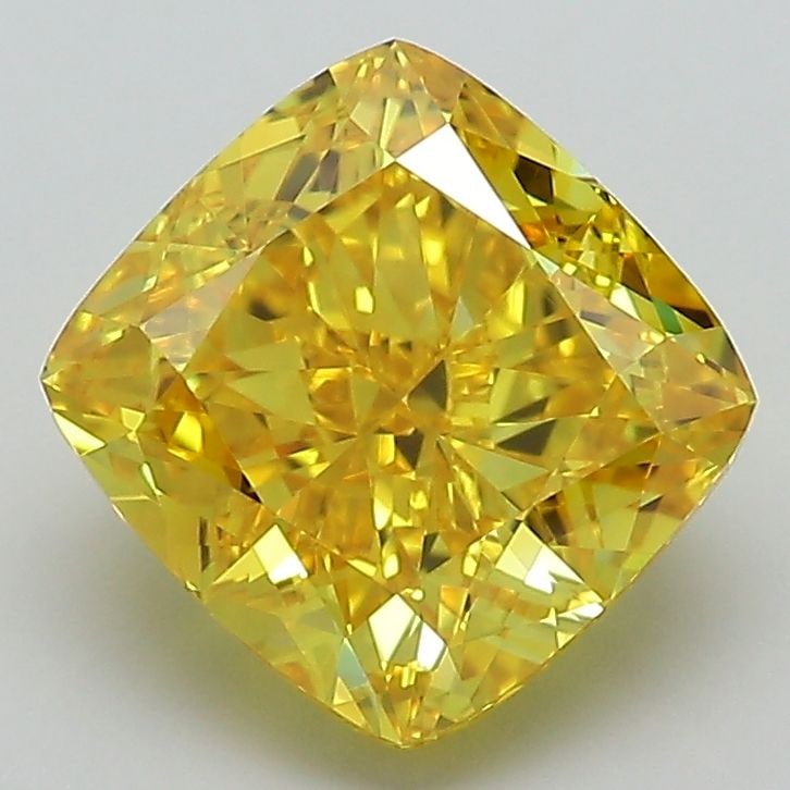 Loose Diamond - CUSHION MODIFIED 2.81ct Fancy Vivid Yellow VS1: Loose Diamond - CUSHION MODIFIED 2.81ct Fancy Vivid Yellow VS1 Source: This is a real non-mined Diamond that has been grown in a lab Shape: CUSHION MODIFIED Carats: 2.81 Color: Fancy Vivid Yellow Cert