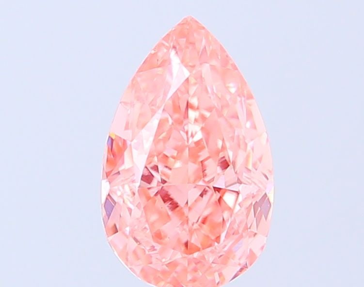 Loose Diamond - PEAR 2.07ct Fancy Vivid Orangey Pink VVS2: Loose Diamond - PEAR 2.07ct Fancy Vivid Orangey Pink VVS2 Source: This is a real non-mined Diamond that has been grown in a lab Shape: PEAR Carats: 2.07 Color: Fancy Vivid Orangey Pink Certification: