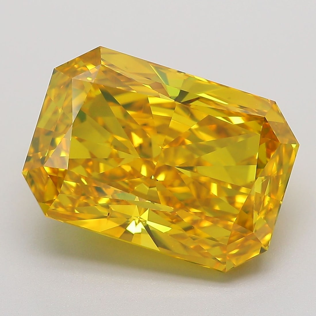 Loose Diamond - RADIANT 10.05ct Fancy Vivid Yellow VS2: Loose Diamond - RADIANT 10.05ct Fancy Vivid Yellow VS2 Source: This is a real non-mined Diamond that has been grown in a lab Shape: RADIANT Carats: 10.05 Color: Fancy Vivid Yellow Certification: IGI V