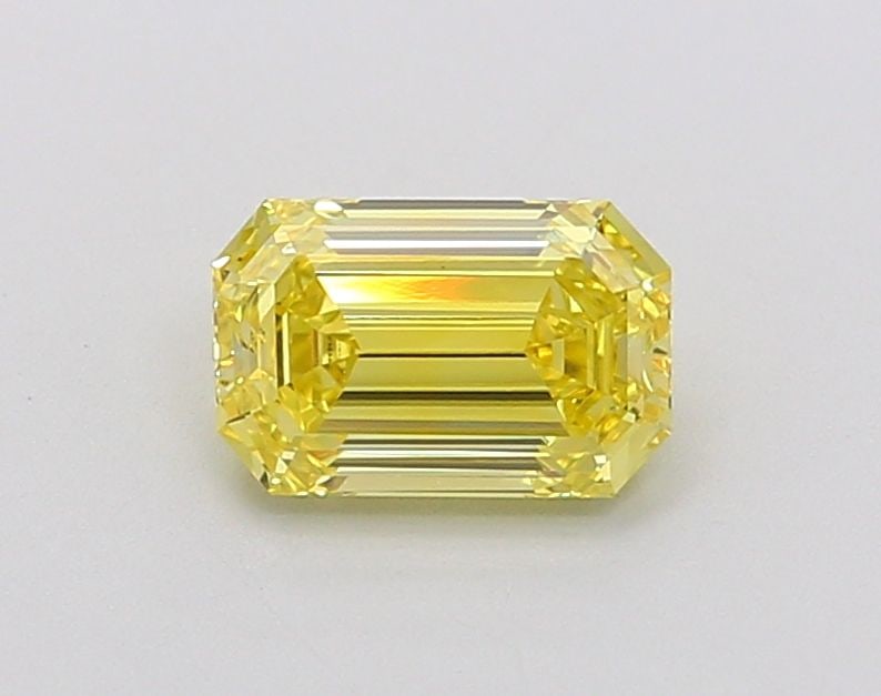 Loose Diamond - EMERALD 1.0ct Fancy Vivid Yellow VS1: Loose Diamond - EMERALD 1.0ct Fancy Vivid Yellow VS1 Source: This is a real non-mined Diamond that has been grown in a lab Shape: EMERALD Carats: 1.0 Color: Fancy Vivid Yellow Certification: IGI Video