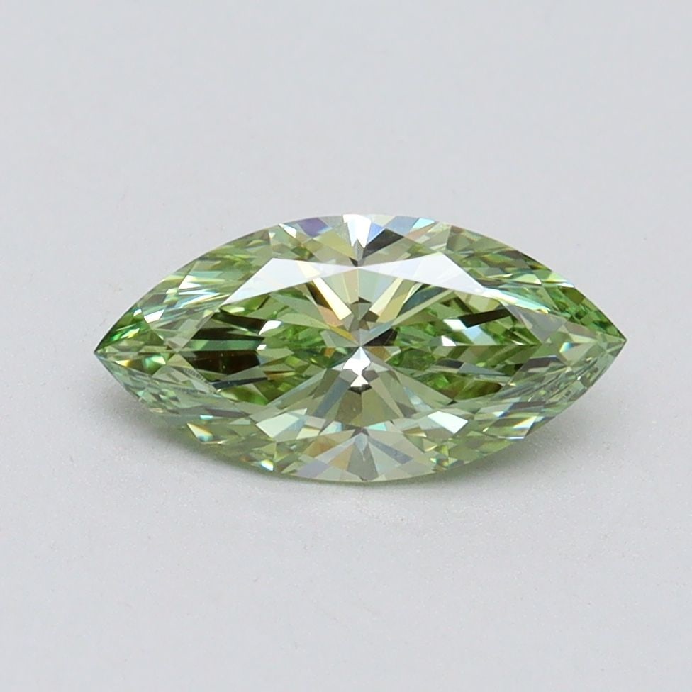Loose Diamond - MARQUISE 1.0ct Fancy Vivid Green VVS2: Loose Diamond - MARQUISE 1.0ct Fancy Vivid Green VVS2 Source: This is a real non-mined Diamond that has been grown in a lab Shape: MARQUISE Carats: 1.0 Color: Fancy Vivid Green Certification: IGI Vide