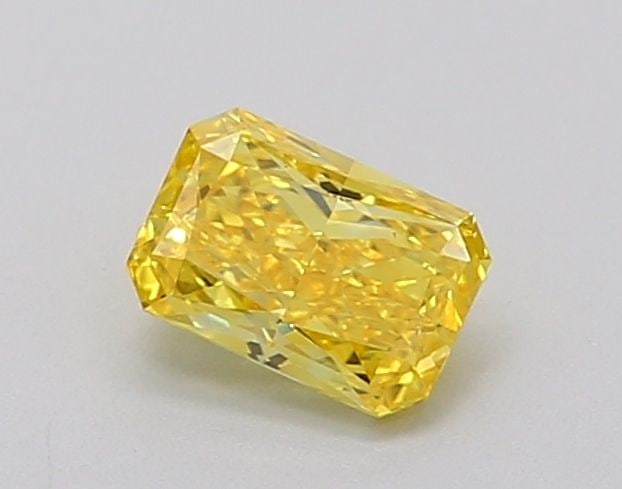 Loose Diamond - RADIANT 0.4ct Fancy Vivid Yellow VS1: Loose Diamond - RADIANT 0.4ct Fancy Vivid Yellow VS1 Source: This is a real non-mined Diamond that has been grown in a lab Shape: RADIANT Carats: 0.4 Color: Fancy Vivid Yellow Certification: IGI Video