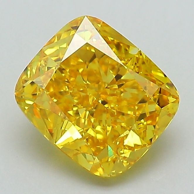 Loose Diamond - CUSHION MODIFIED 1.68ct Fancy Vivid Yellow VVS2: Loose Diamond - CUSHION MODIFIED 1.68ct Fancy Vivid Yellow VVS2 Source: This is a real non-mined Diamond that has been grown in a lab Shape: CUSHION MODIFIED Carats: 1.68 Color: Fancy Vivid Yellow Cer