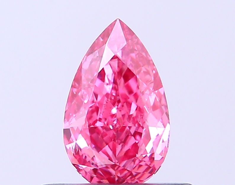 Loose Diamond - PEAR 0.37ct Fancy Vivid Red SI1: Loose Diamond - PEAR 0.37ct Fancy Vivid Red SI1 Source: This is a real non-mined Diamond that has been grown in a lab Shape: PEAR Carats: 0.37 Color: Fancy Vivid Red Certification: NONE Video: