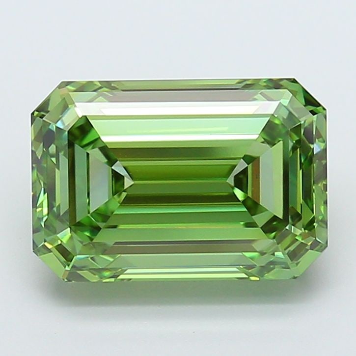 Loose Diamond - EMERALD 5.06ct Fancy Vivid Green VVS2: Loose Diamond - EMERALD 5.06ct Fancy Vivid Green VVS2 Source: This is a real non-mined Diamond that has been grown in a lab Shape: EMERALD Carats: 5.06 Color: Fancy Vivid Green Certification: IGI Vide