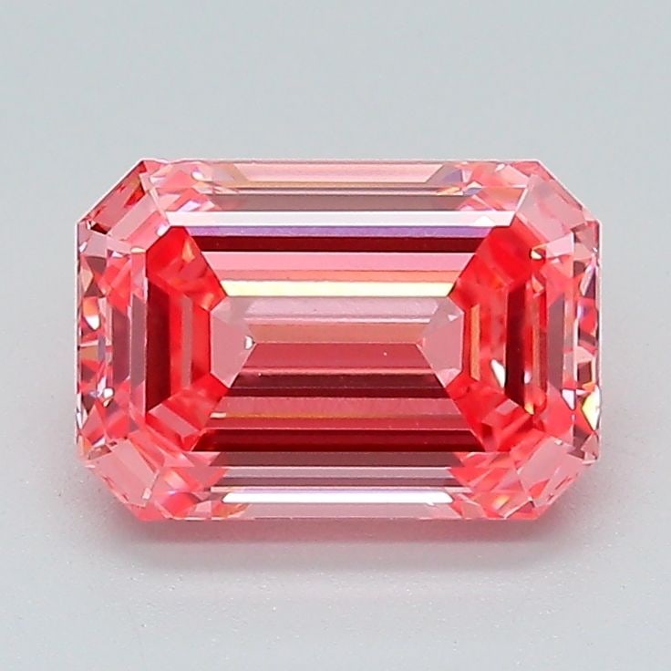 Loose Diamond - EMERALD 1.59ct Fancy Vivid Pink VS1: Loose Diamond - EMERALD 1.59ct Fancy Vivid Pink VS1 Source: This is a real non-mined Diamond that has been grown in a lab Shape: EMERALD Carats: 1.59 Color: Fancy Vivid Pink Certification: IGI Video: