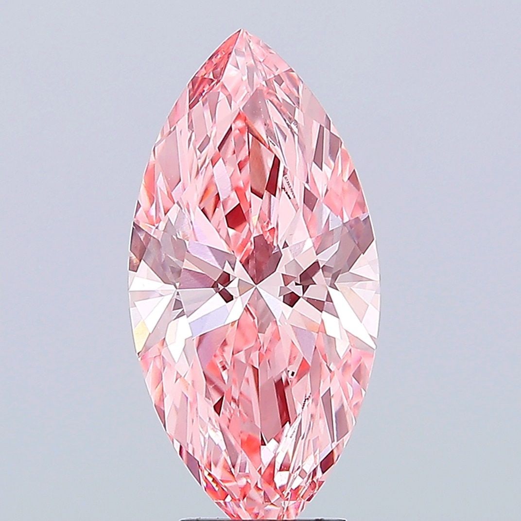 Loose Diamond - MARQUISE 5.02ct Fancy Vivid Pink VS1: Loose Diamond - MARQUISE 5.02ct Fancy Vivid Pink VS1 Source: This is a real non-mined Diamond that has been grown in a lab Shape: MARQUISE Carats: 5.02 Color: Fancy Vivid Pink Certification: IGI Video