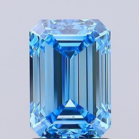 Loose Diamond - EMERALD 1.57ct Fancy Vivid Blue VVS1: Loose Diamond - EMERALD 1.57ct Fancy Vivid Blue VVS1 Source: This is a real non-mined Diamond that has been grown in a lab Shape: EMERALD Carats: 1.57 Color: Fancy Vivid Blue Certification: IGI Video: