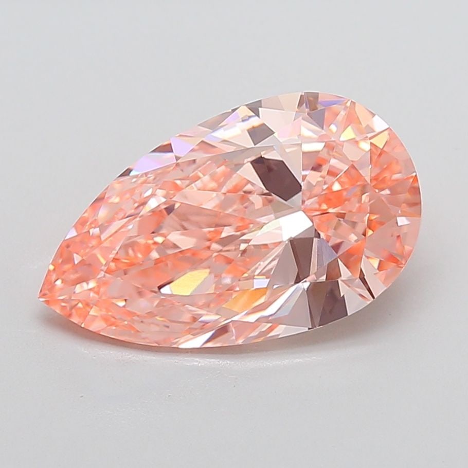 Loose Diamond - PEAR 5.99ct Fancy Vivid Orangey Pink VVS2: Loose Diamond - PEAR 5.99ct Fancy Vivid Orangey Pink VVS2 Source: This is a real non-mined Diamond that has been grown in a lab Shape: PEAR Carats: 5.99 Color: Fancy Vivid Orangey Pink Certification: