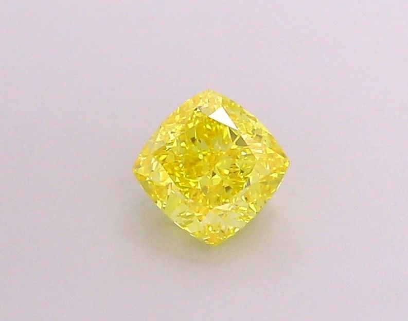 Loose Diamond - CUSHION MODIFIED 1.01ct Fancy Vivid Yellow VVS2: Loose Diamond - CUSHION MODIFIED 1.01ct Fancy Vivid Yellow VVS2 Source: This is a real non-mined Diamond that has been grown in a lab Shape: CUSHION MODIFIED Carats: 1.01 Color: Fancy Vivid Yellow Cer