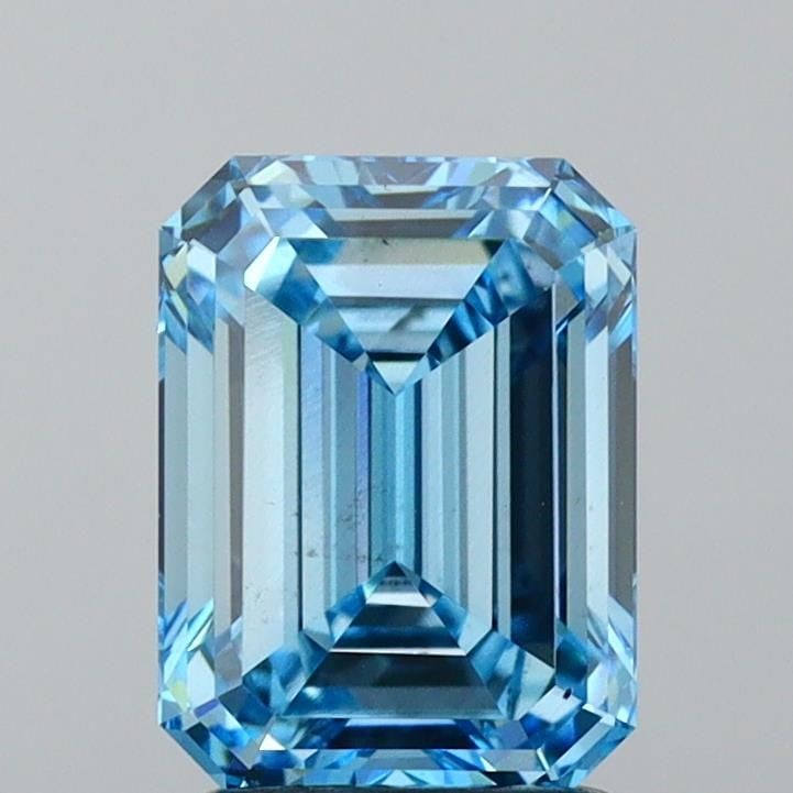 Loose Diamond - EMERALD 2.01ct Fancy Blue VS2: Loose Diamond - EMERALD 2.01ct Fancy Blue VS2 Source: This is a real non-mined Diamond that has been grown in a lab Shape: EMERALD Carats: 2.01 Color: Fancy Blue Certification: IGI Video: