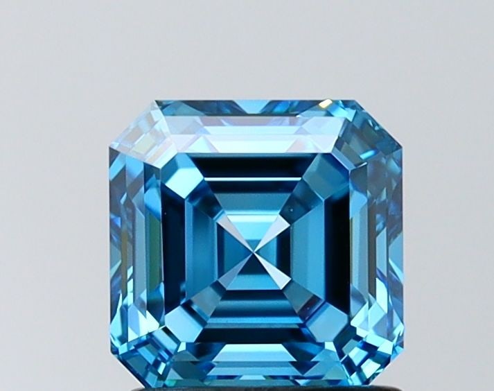 Loose Diamond - ASSCHER 1.52ct Fancy Vivid Blue VVS2: Loose Diamond - ASSCHER 1.52ct Fancy Vivid Blue VVS2 Source: This is a real non-mined Diamond that has been grown in a lab Shape: ASSCHER Carats: 1.52 Color: Fancy Vivid Blue Certification: IGI Video: