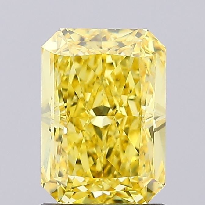 Loose Diamond - RADIANT 1.66ct Fancy Vivid Yellow VS1: Loose Diamond - RADIANT 1.66ct Fancy Vivid Yellow VS1 Source: This is a real non-mined Diamond that has been grown in a lab Shape: RADIANT Carats: 1.66 Color: Fancy Vivid Yellow Certification: IGI Vid