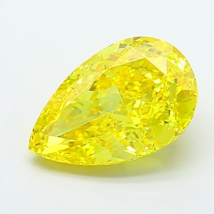 Loose Diamond - PEAR 3.71ct Fancy Vivid Yellow VVS1: Loose Diamond - PEAR 3.71ct Fancy Vivid Yellow VVS1 Source: This is a real non-mined Diamond that has been grown in a lab Shape: PEAR Carats: 3.71 Color: Fancy Vivid Yellow Certification: IGI Video: